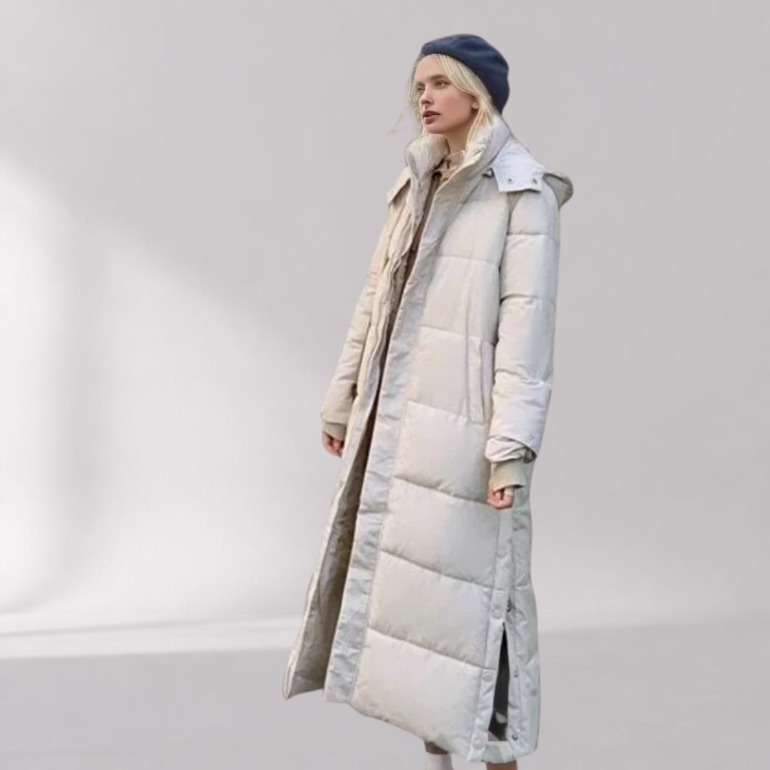 Parka Longue à Capuche Femme – Coupe Cintrée
