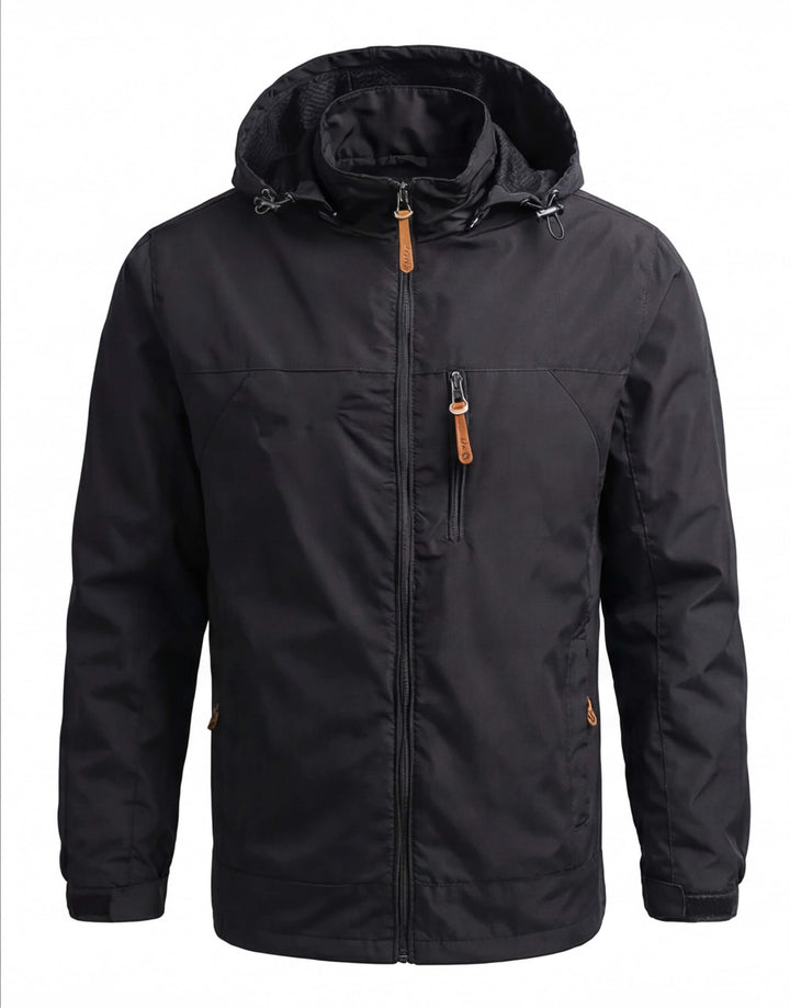 Coupe-Vent Homme Imperméable à Capuche Poche Poitrine