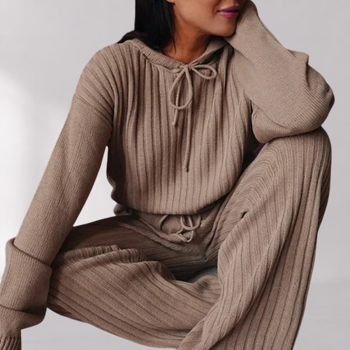 Ensemble Pyjama à Capuche Femme avec Poignets Élastiques