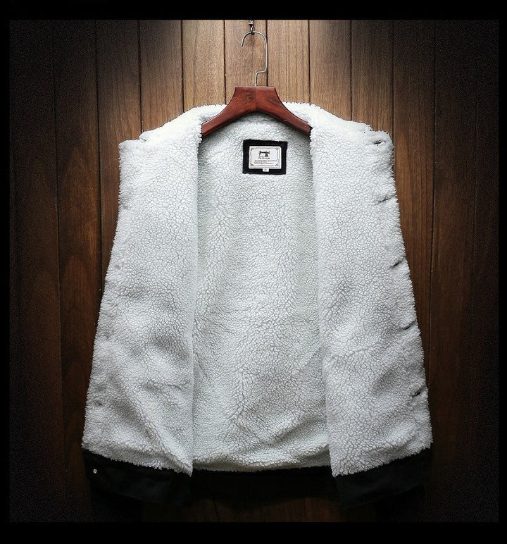 Veste en Jean Homme Doublée Sherpa Boutonnée