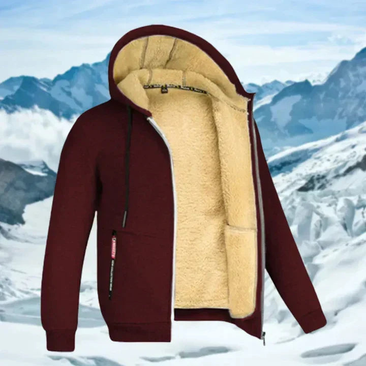 Veste à Capuche Doublée Sherpa et Zippée pour Homme