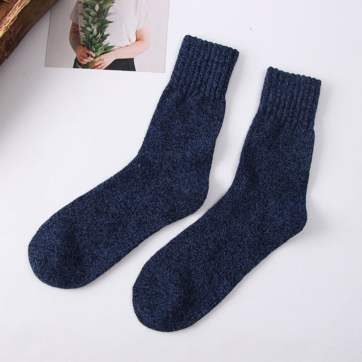 Men's Warm Thermal Ribbed Wool Blend Socks