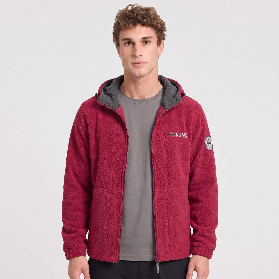 Polaire Homme Coupe-Vent à Capuche Poches Zippées