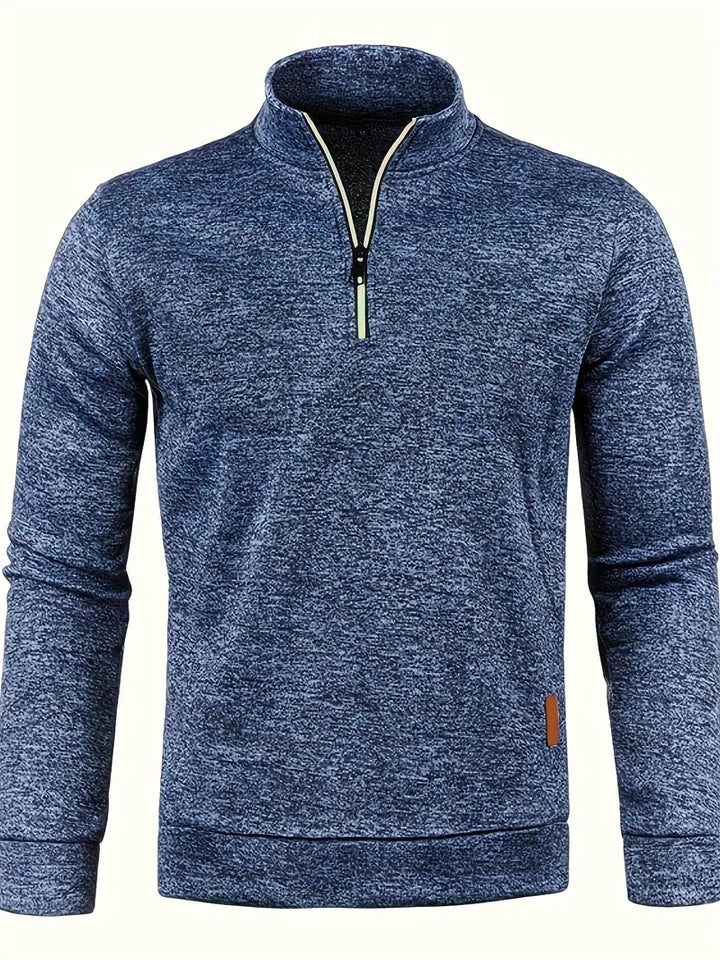 Maglione da uomo in pile con mezza cerniera e collo alto