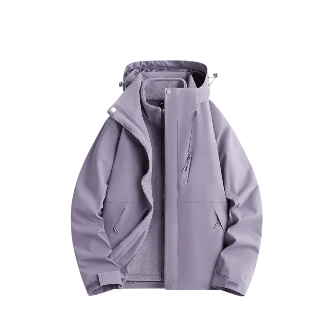 Women's 3-in-1 Waterproof Rain Jacket with Removable Fleece Lining