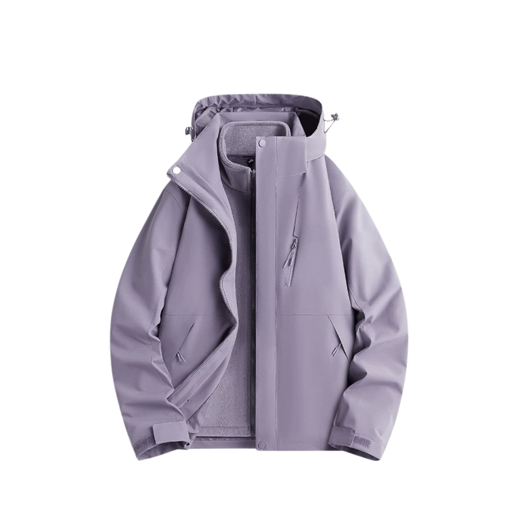 Women's 3-in-1 Waterproof Rain Jacket with Removable Fleece Lining