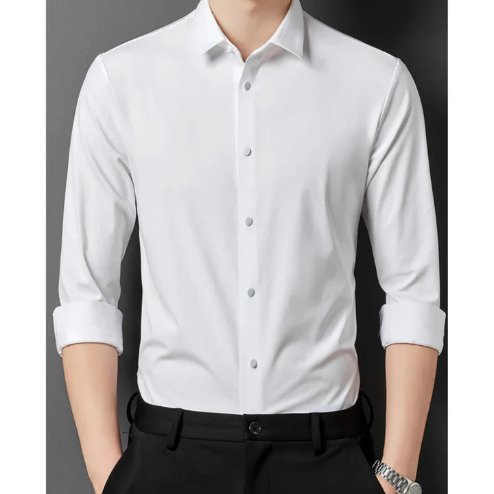 Hommes Slim Ajustement Robe Chemise | Bouton En Bas