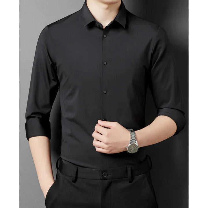 Hommes Slim Ajustement Robe Chemise | Bouton En Bas