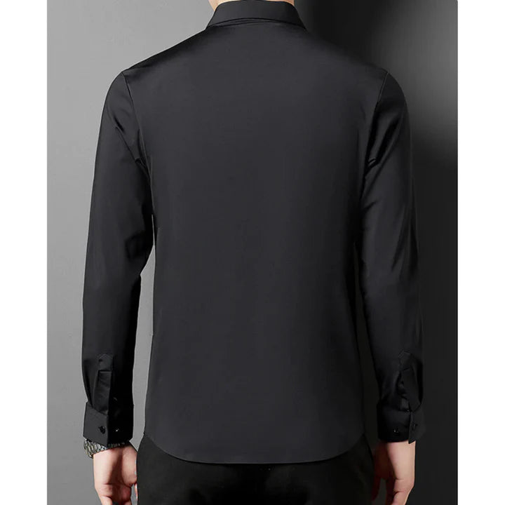 Hommes Slim Ajustement Robe Chemise | Bouton En Bas