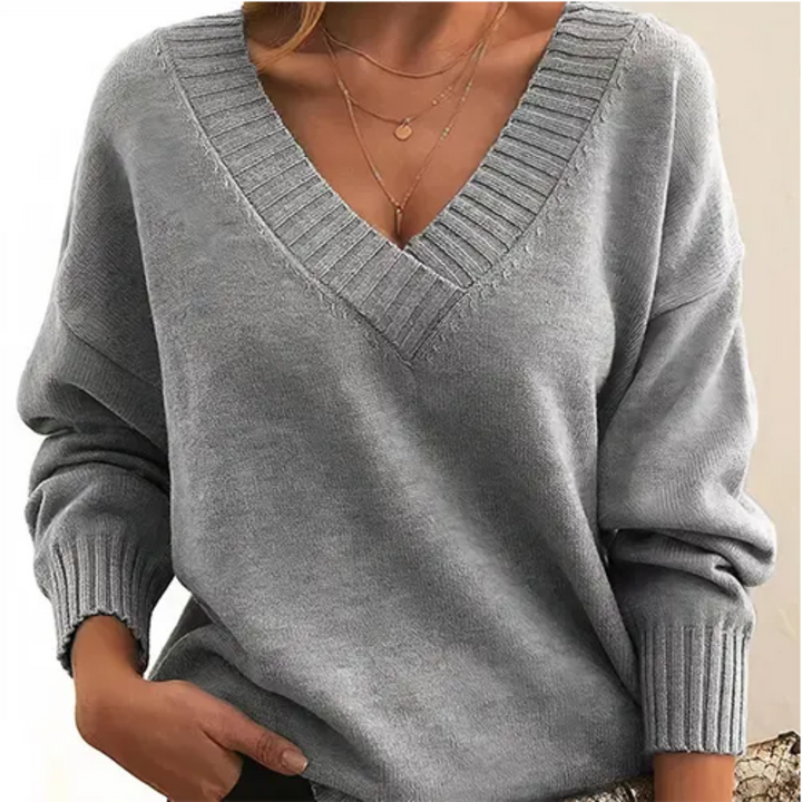 Zia | Pull D'Hiver Col V Pour Femmes