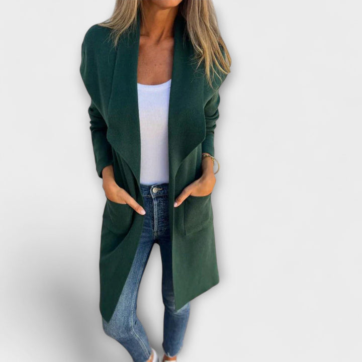 Cardigan Long Ouvert avec Poches Latérales