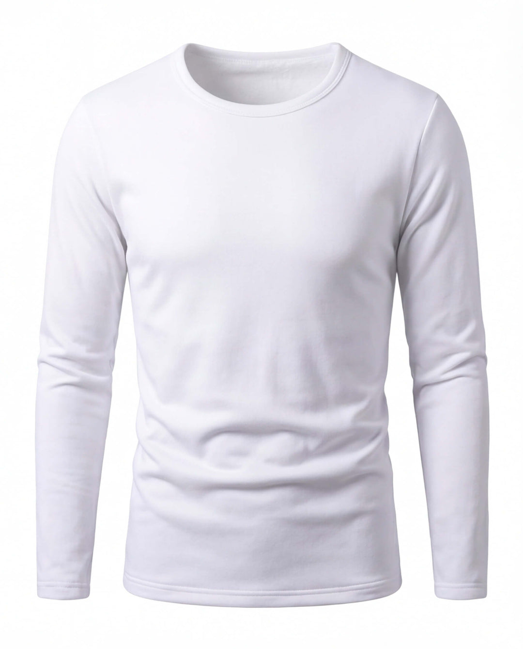 Tee-Shirt Thermique Homme Doublé Polaire Col Rond Manches Longues