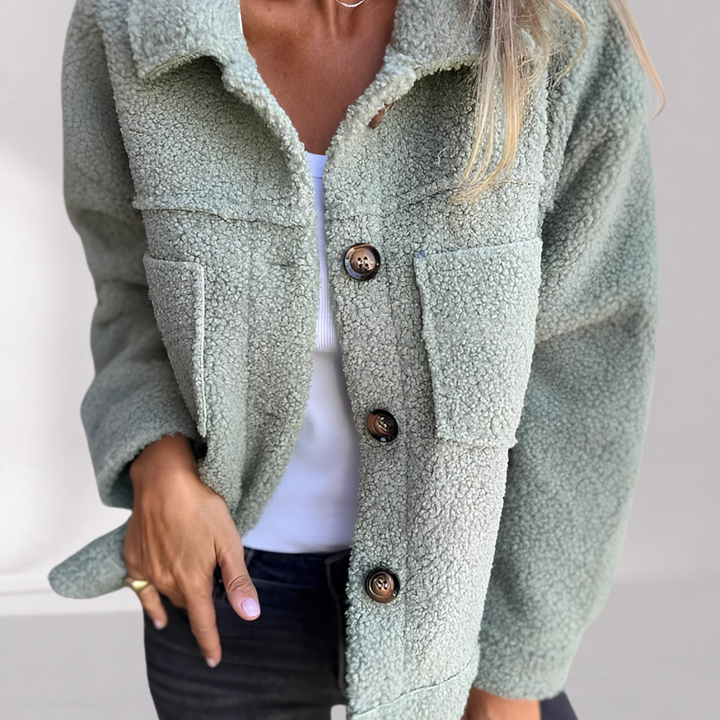Veste Courte Décontractée à Revers