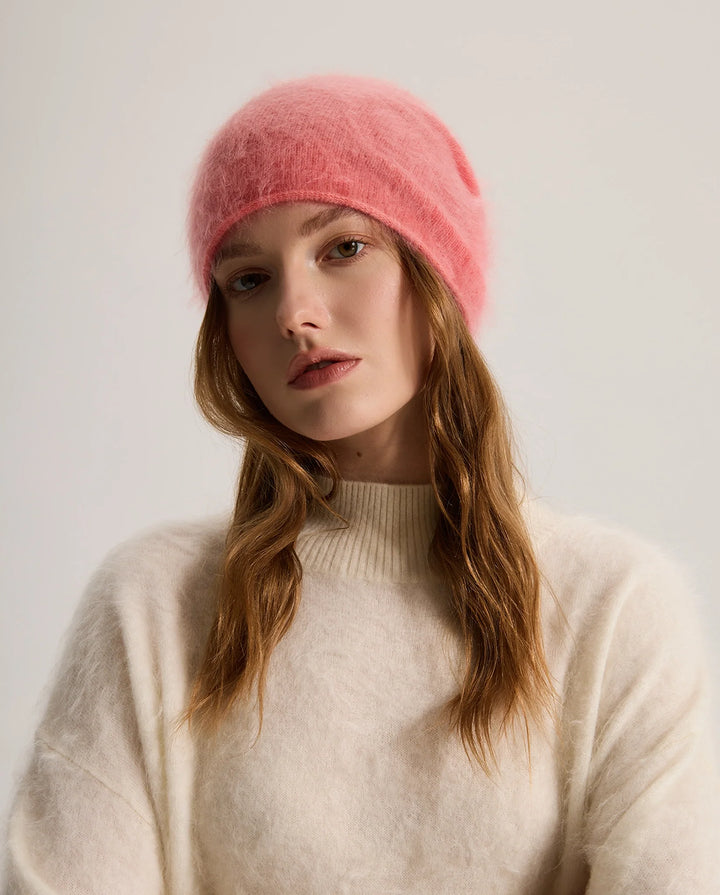 Bonnet de Ski Femme en Cachemire Brossé –  à Revers