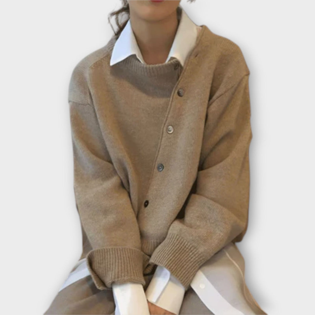 Cardigan Beige Boutonné