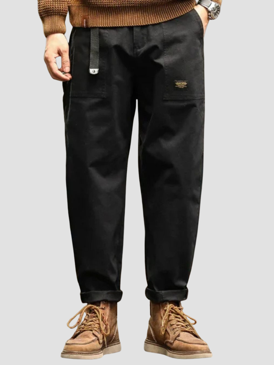 Pantalon Cargo Homme en Coton – Coupe Droite Décontractée