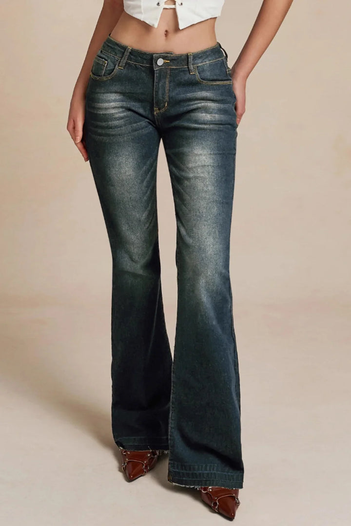 Jean Bootcut Femme – Coupe Ajustée Taille Haute Style Vintage