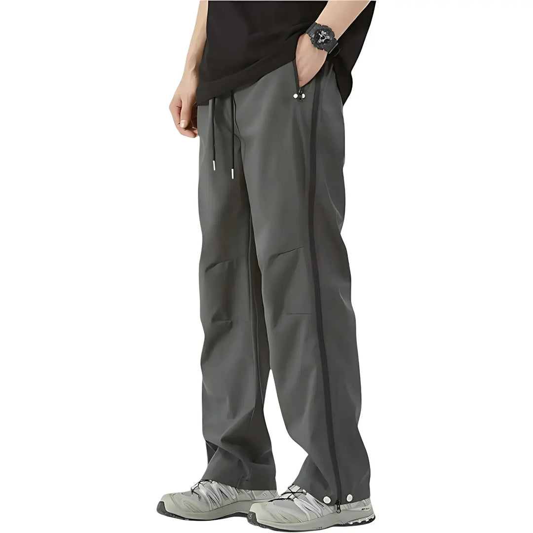 Men's Water-Repellent Windproof Rain Pants with Side Zippers