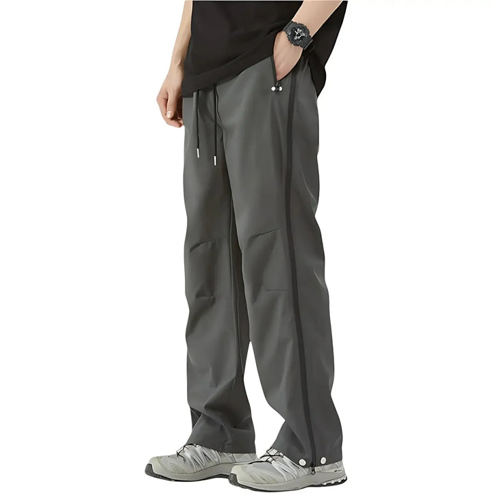 Men's Water-Repellent Windproof Rain Pants with Side Zippers