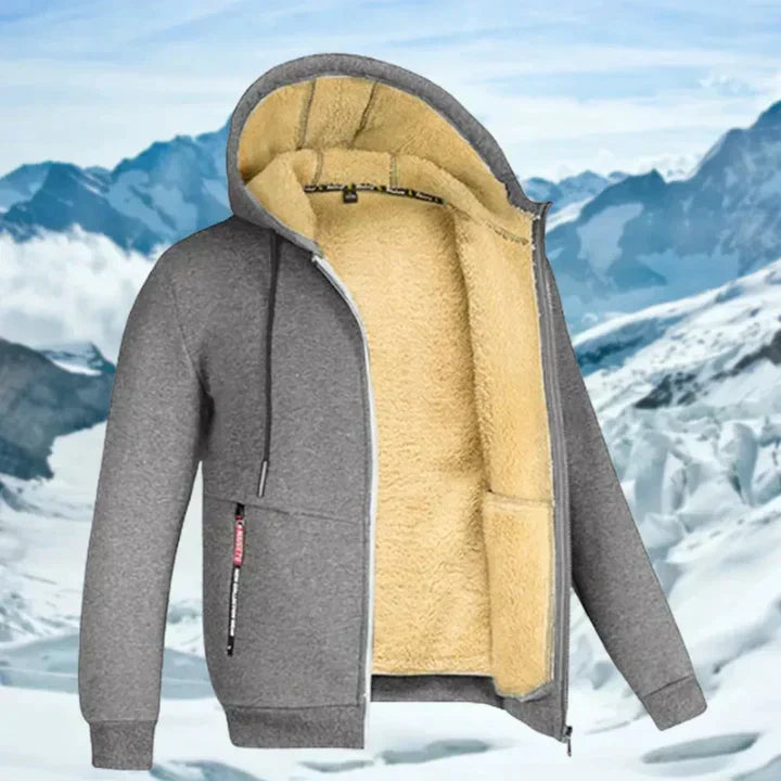 Veste à Capuche Doublée Sherpa et Zippée pour Homme