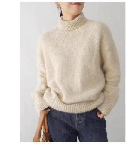 Lisette | Pull Col Roulé Intemporel en Cachemire