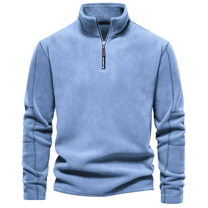 Pull en Polaire à Demi Zip et Col Montant pour Homme