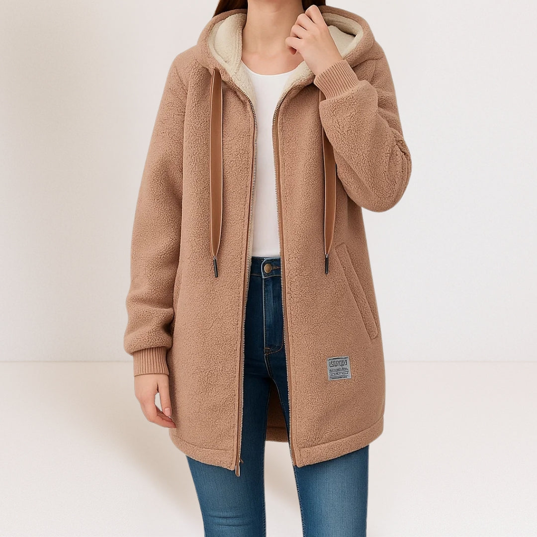 Veste Polaire à Capuche Femme – Fermeture Zippée