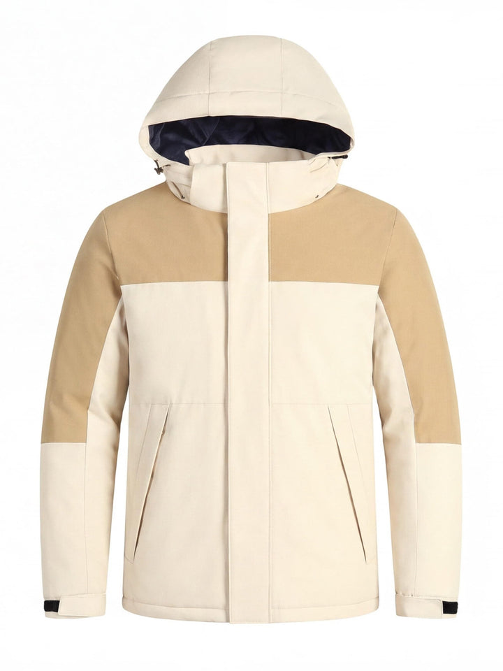 Veste de Randonnée Homme Hiver Isolée Capuche Col Montant