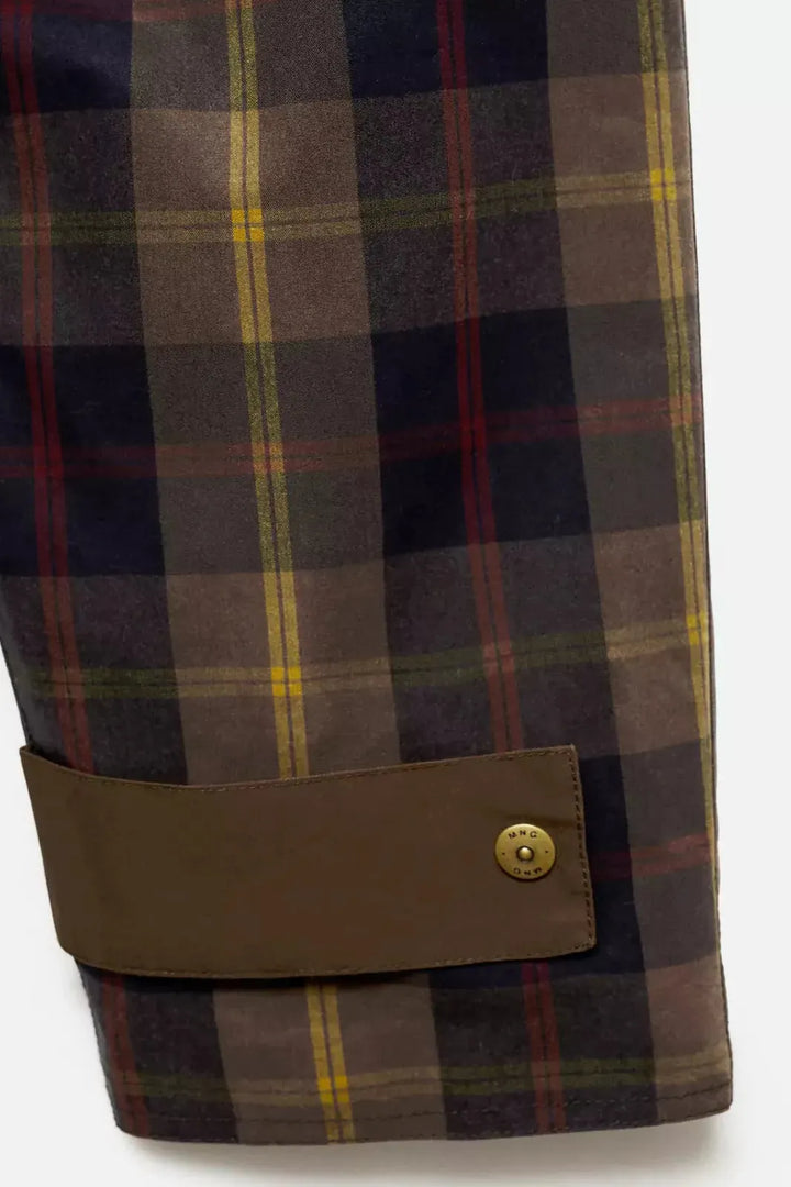 Veste Femme À Carreaux Coupe Droite Doublée Col Contraste Et Fermeture Zip