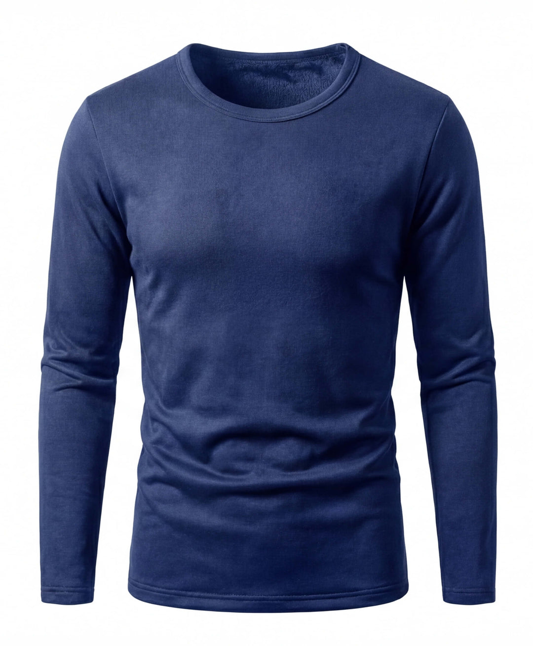 Tee-Shirt Thermique Homme Doublé Polaire Col Rond Manches Longues