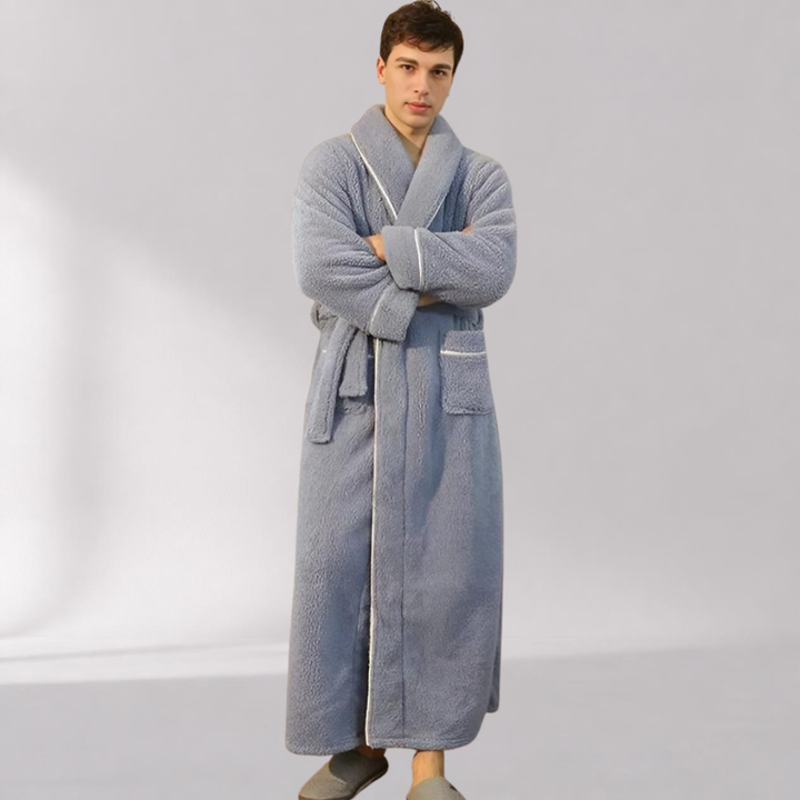 Peignoir Sherpa Unisexe – Col Châle et Ceinture
