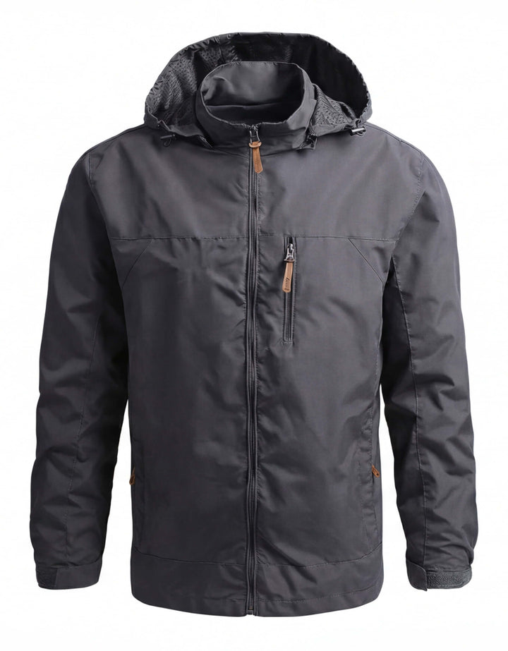 Coupe-Vent Homme Imperméable à Capuche Poche Poitrine