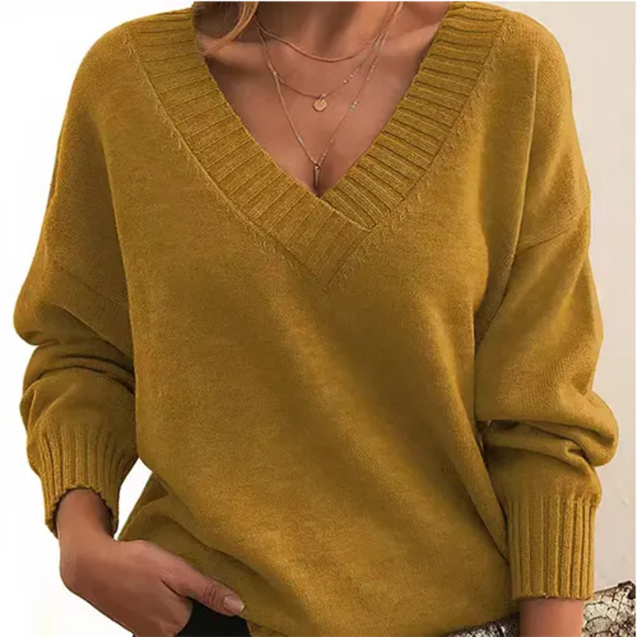 Zia | Pull D'Hiver Col V Pour Femmes