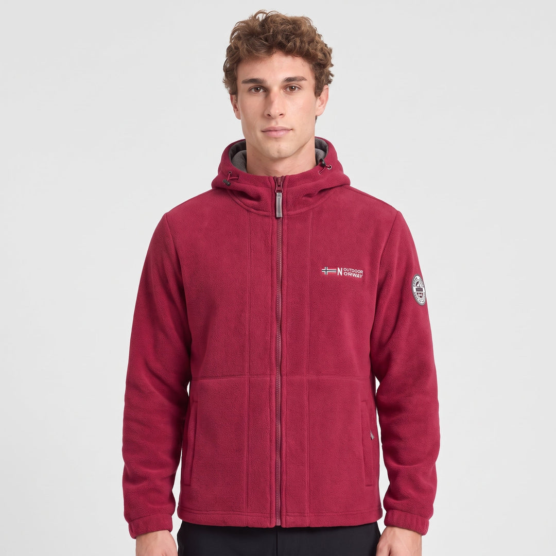 Polaire Homme Coupe-Vent à Capuche Poches Zippées