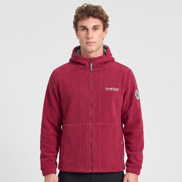 Polaire Homme Coupe-Vent à Capuche Poches Zippées