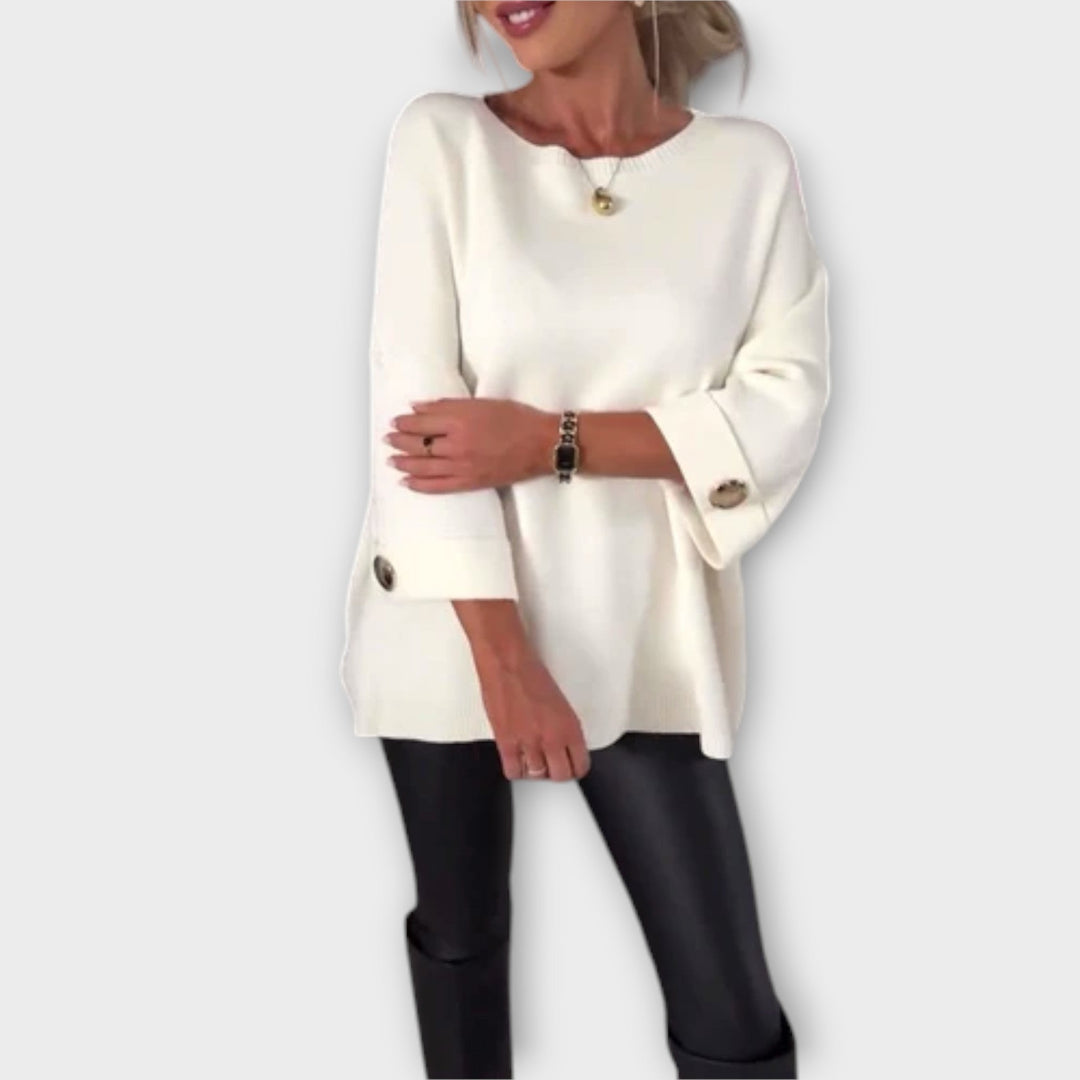 Blouse Blanche en Maille – Coupe Ajustée Élégante