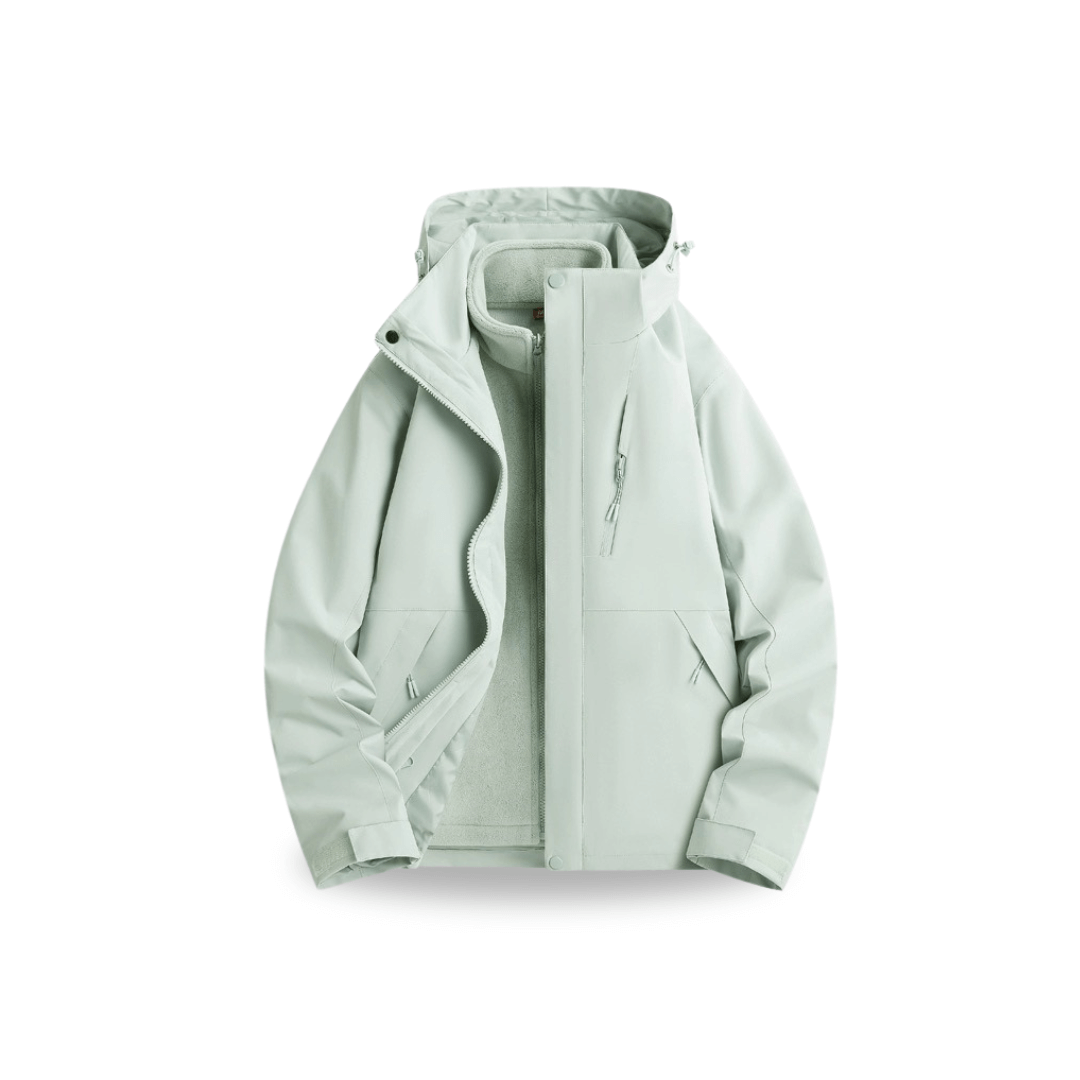 Women's 3-in-1 Waterproof Rain Jacket with Removable Fleece Lining