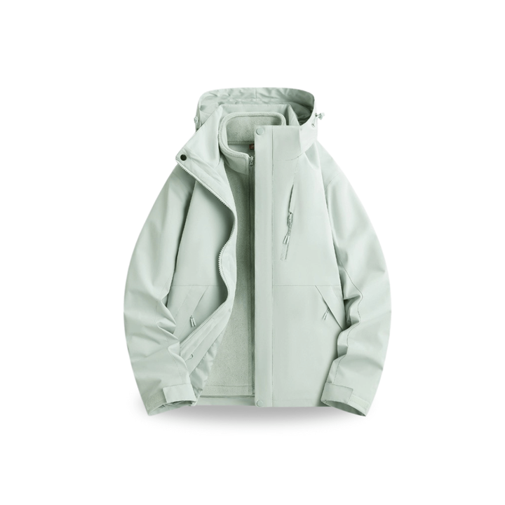 Women's 3-in-1 Waterproof Rain Jacket with Removable Fleece Lining