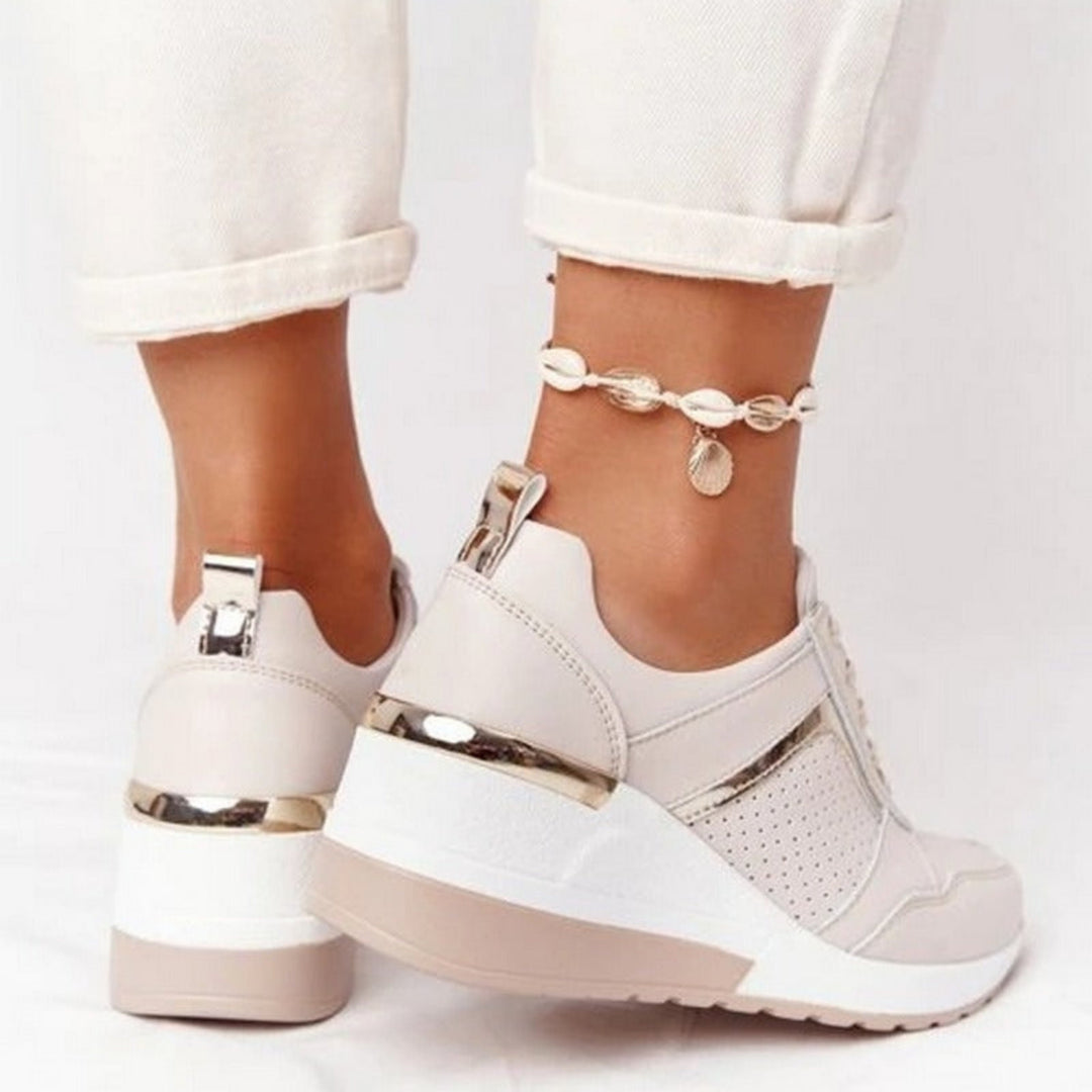 Baskets compensées Anaïs pour femme, effet compensé élégant et conception confortable pour un look sophistiqué au quotidien.