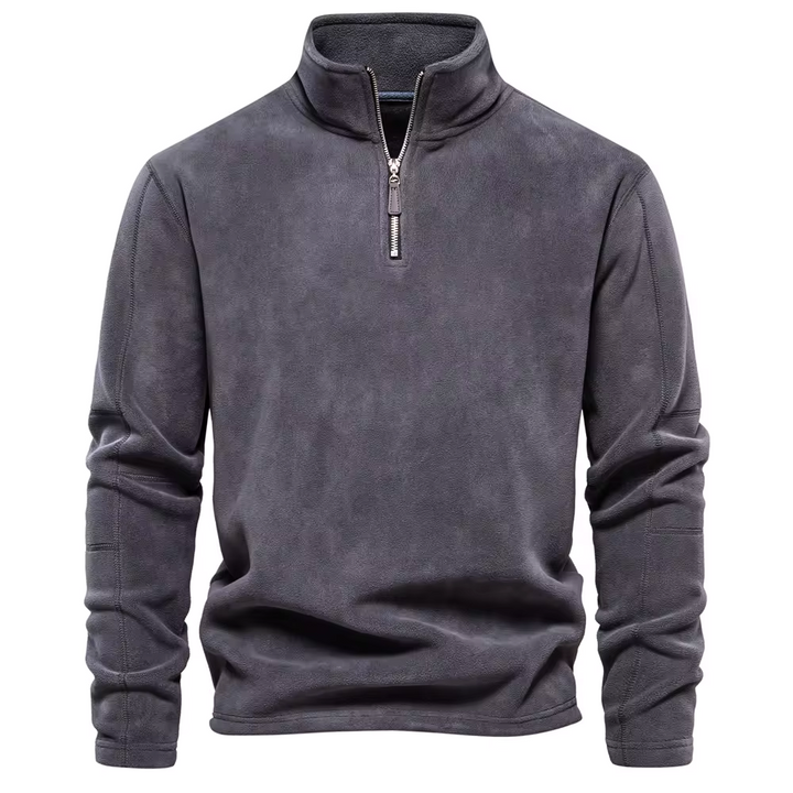 Pull en Polaire à Demi Zip et Col Montant pour Homme