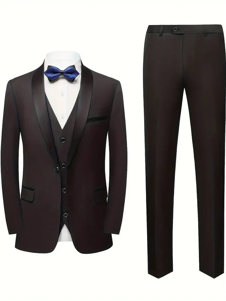 Costume 3 Pièces Classique À Un Bouton Invité De Mariage Pour Homme | Classique