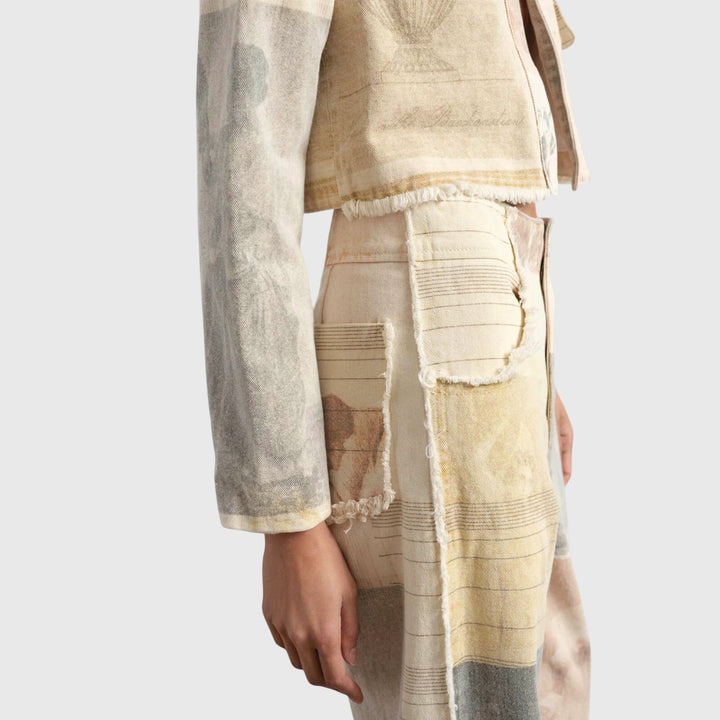 Jeans larghi da donna - vita alta con orlo sfilacciato