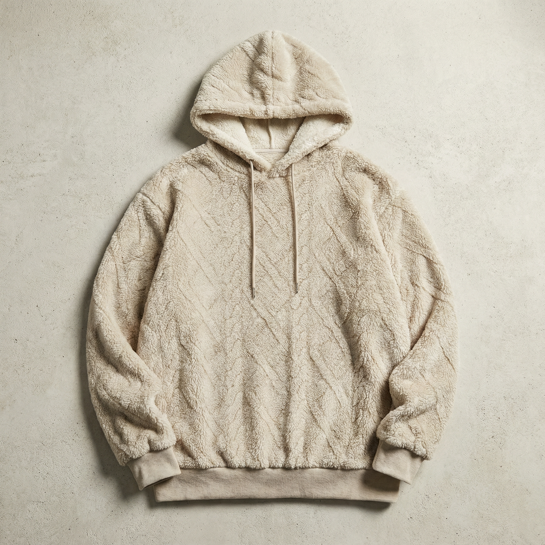 Men's Ultra-Soft Hoodie with Raised Design and Kangaroo Pocket
