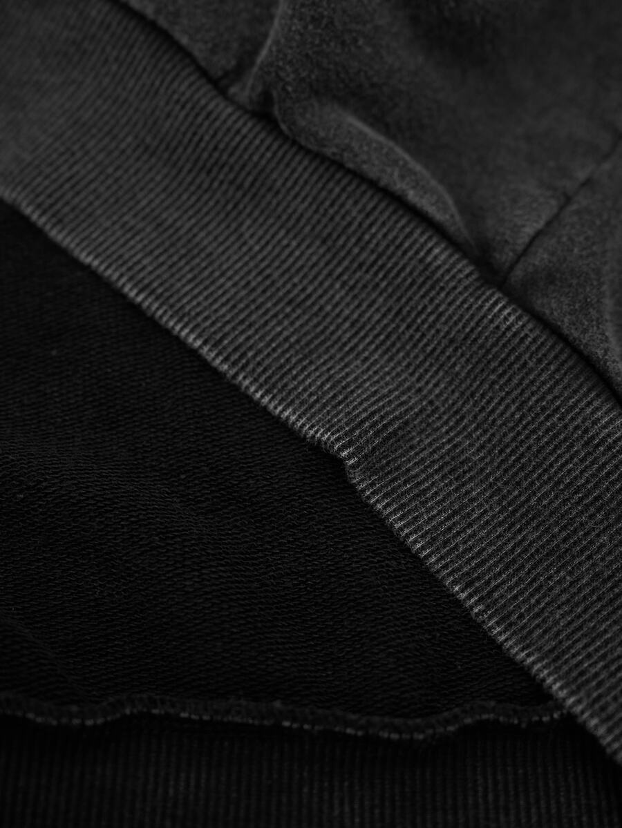 Krótka męska bluza z kapturem, zapinana na zamek, ze sznurkiem i podwójnym zapięciem