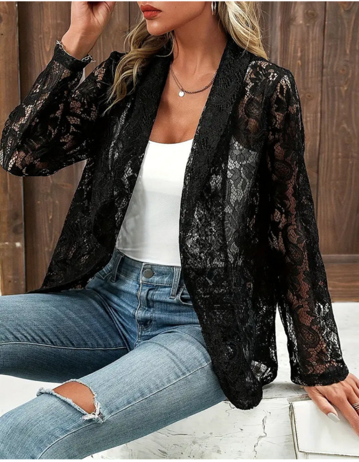 Eloise | Gilet Longue Pour Femmes | Blanc | Noir
