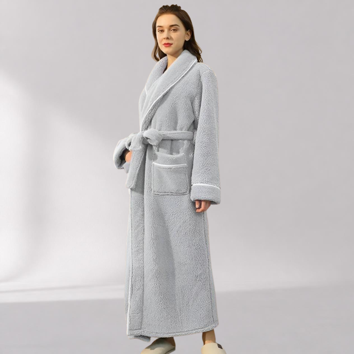 Peignoir Sherpa Unisexe – Col Châle et Ceinture
