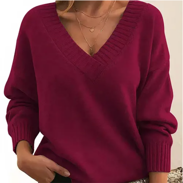 Zia | Pull D'Hiver Col V Pour Femmes