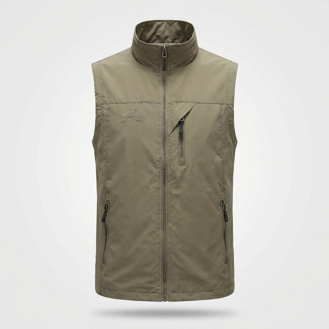 Gilet da trekking da uomo leggero, traspirante, con tasche multiple