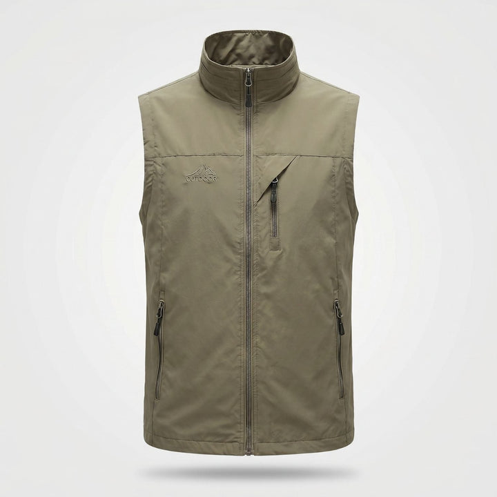 Gilet da trekking da uomo leggero, traspirante, con tasche multiple