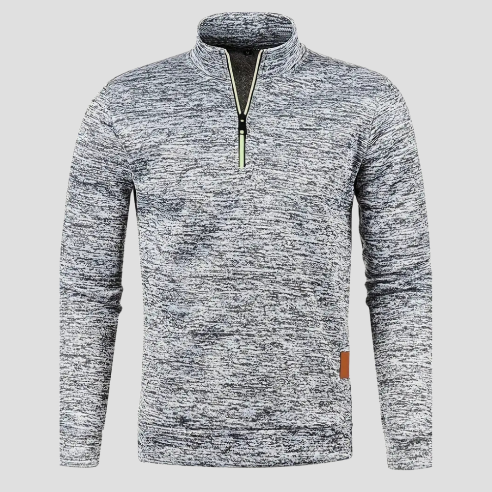 Maglione da uomo in pile con mezza cerniera e collo alto